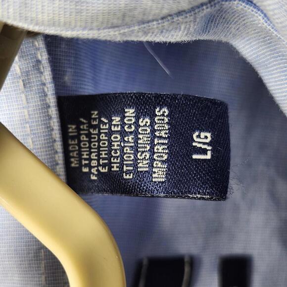 Izod Men's Button Down Shirt Size L Blue Cotton - Picture 3 of 7